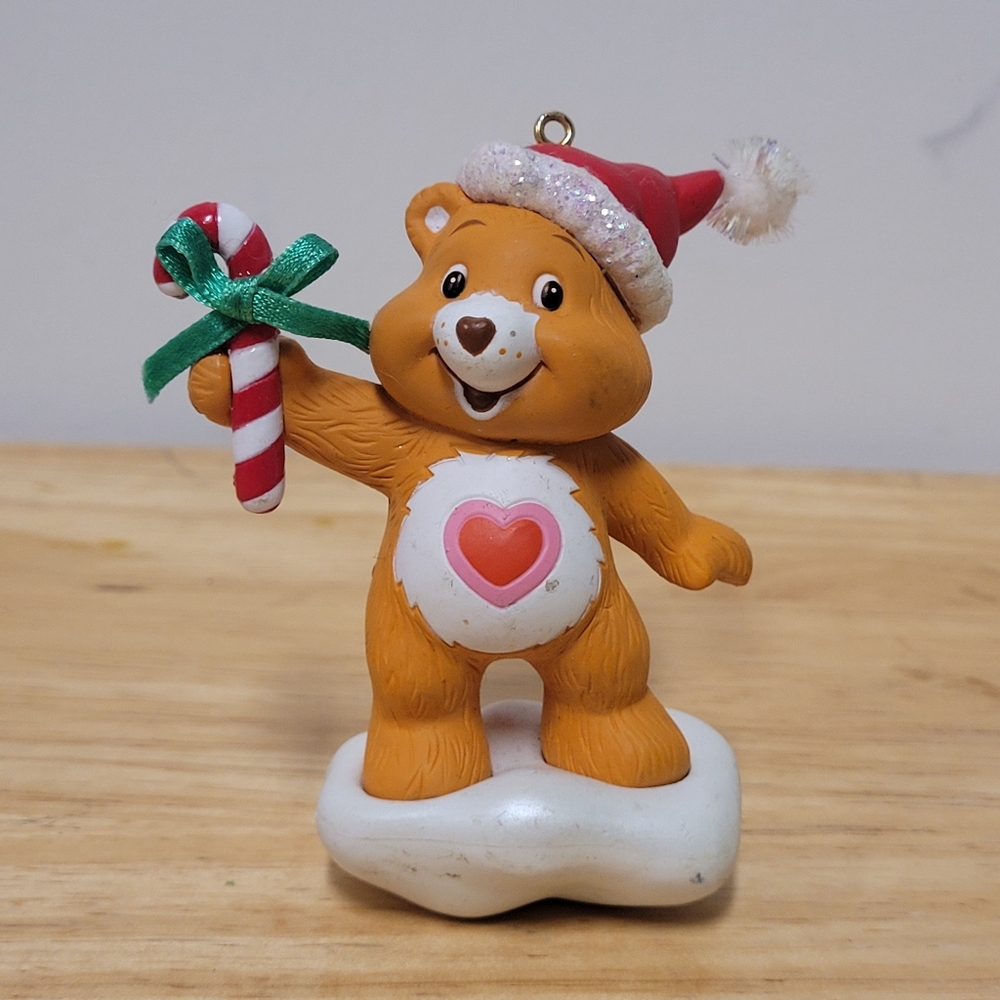 Care Bears Tenderheart Bear Holding Candy Cane Christmas Ornament 2004